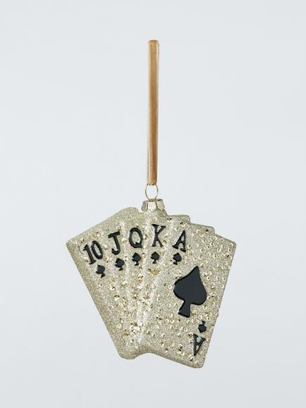 John Lewis The Connoisseur Playing Cards Bauble, Gold, Gold