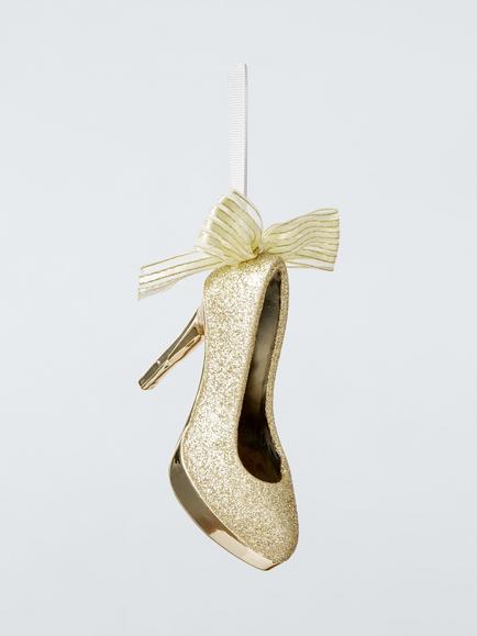 John Lewis The Enthusiast Stiletto with Bow Bauble, Gold, Gold