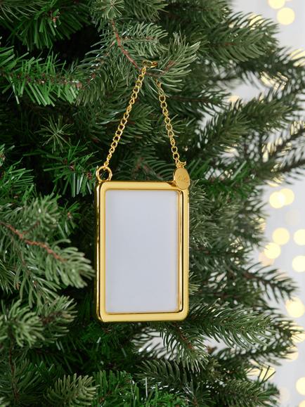 John Lewis The Cherisher Metal Photo Frame Tree Decoration, Gold - view 2, Gold