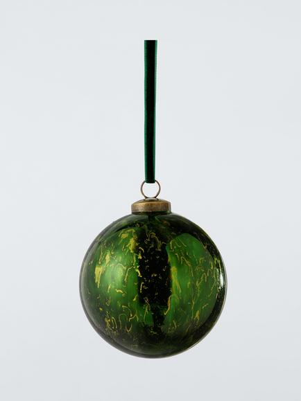 John Lewis The Curator Round Marble Bauble, Green, Green