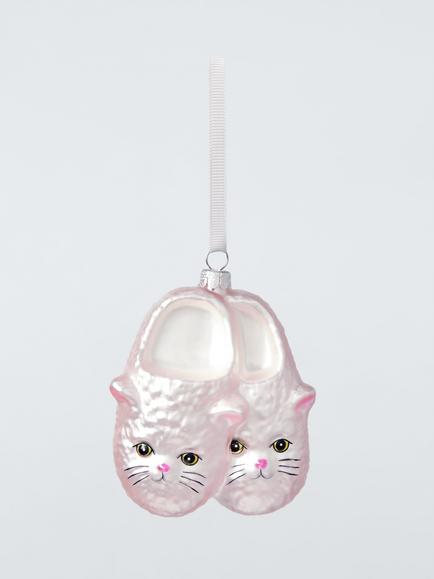 John Lewis The Enthusiast Cat Slippers Bauble, Pink, Pink