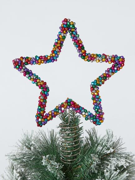 John Lewis Rainbow Bell Star Tree Topper, Multi - view 2, Multi