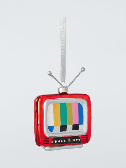 John Lewis The Enthusiast Retro TV Bauble, Red, Red
