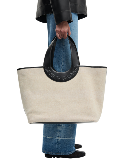 Samsøe Samsøe Saberta Beach Tote Bag, Bone White - view 2, Bone White