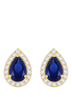 IBB Cubic Zirconia Pear Stud Earrings, Multi, Multi