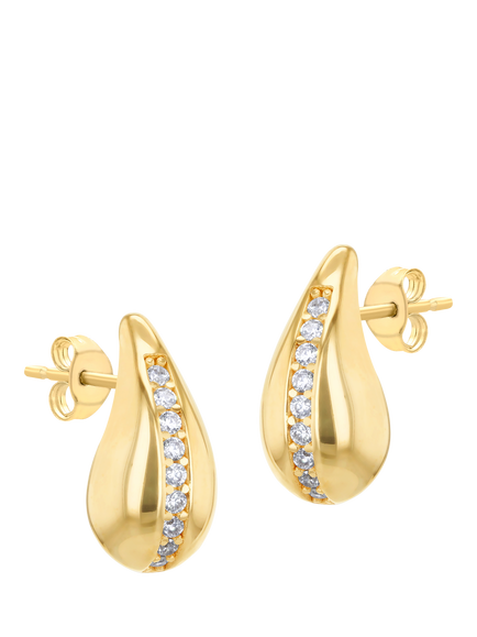 IBB 9ct Yellow Gold Teardrop Stud Earrings, Yellow Gold