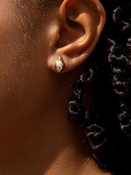 IBB 9ct Yellow Gold Teardrop Stud Earrings - view 2, Yellow Gold
