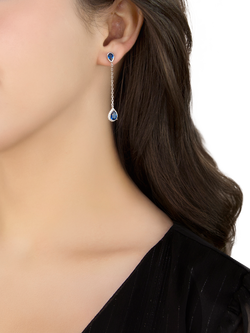 IBB Cubic Zirconia Teardrop Earrings, Multi - view 2, Multi