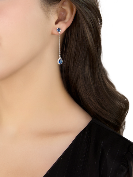 IBB Cubic Zirconia Teardrop Earrings, Multi - view 2, Multi