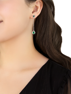 IBB Cubic Zirconia Teardrop Earrings, Multi - view 2, Multi