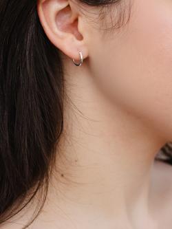 IBB Sterling Silver Large Hoop Earrings - view 2, Sterling Silver