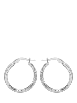 IBB Sterling Silver Marquise Creole Hoop Earrings, Sterling Silver