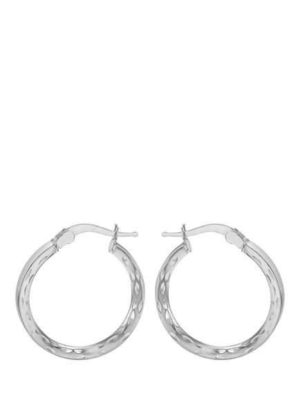IBB Sterling Silver Marquise Creole Hoop Earrings, Sterling Silver