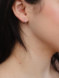 IBB Sterling Silver Medium Hoop Earrings - view 2, Sterling Silver