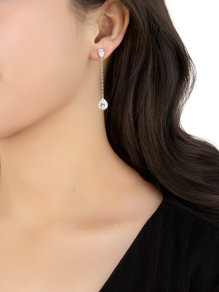 IBB Cubic Zirconia Teardrop Earrings, Multi - view 2, Multi
