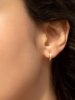 IBB Enamel V-Shape Huggie Hoop Earrings, Multi - view 2, Multi