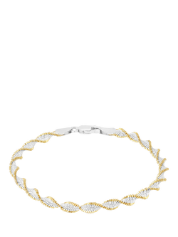 IBB Two Tone Twisted Herringbone Bracelet, Multi, Multi