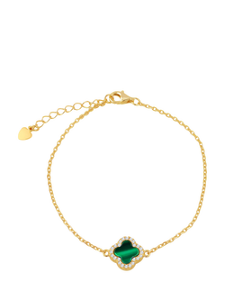 IBB Malachite Clover Chain Bracelet, Multi, Multi