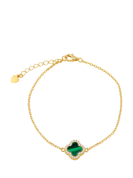 IBB Malachite Clover Chain Bracelet, Multi, Multi