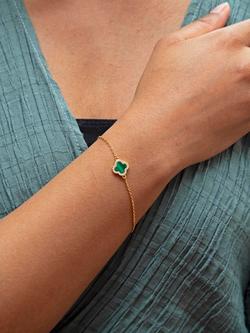 IBB Malachite Clover Chain Bracelet, Multi - view 2, Multi