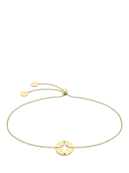 IBB 9ct Yellow Gold Compass Charm Bracelet, Yellow Gold
