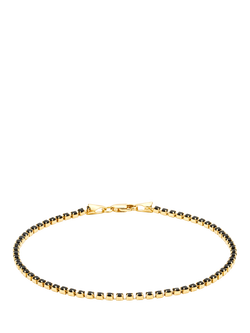 IBB 9ct Yellow Gold Black Cubic Zirconia Bracelet, Multi