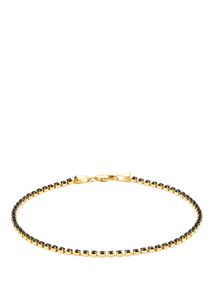 IBB 9ct Yellow Gold Black Cubic Zirconia Bracelet, Multi