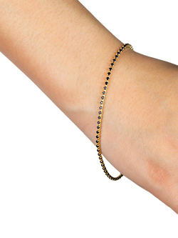 IBB 9ct Yellow Gold Black Cubic Zirconia Bracelet - view 2, Multi