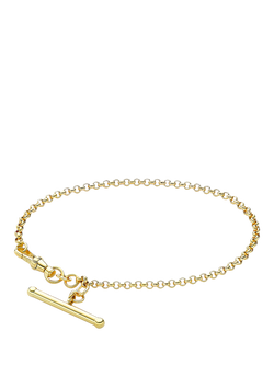 IBB 9ct Yellow Gold T-bar Hollow Belcher Albert Bracelet, Yellow Gold