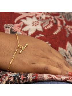 IBB 9ct Yellow Gold T-Bar Figaro Albert Bracelet - view 2, Yellow Gold