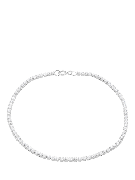 IBB 9ct White Gold Cubic Zirconia Flex Tennis Bracelet, Silver