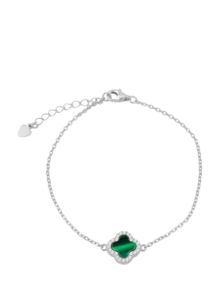 IBB Crystal Malachite Clover Bracelet, Multi, Multi