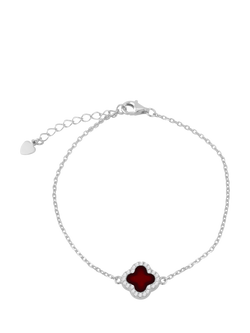 IBB Cubic Zirconia Red Clover Bracelet, Multi, Multi