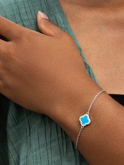 IBB Cubic Zirconia Blue Clover Bracelet, Multi - view 2, Multi