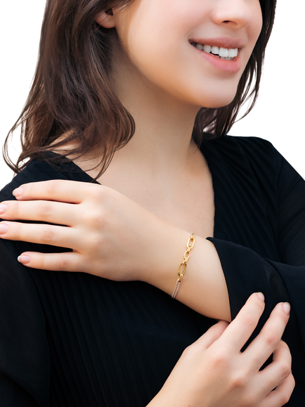 IBB Paper Link Curb Bracelet, Multi - view 2, Multi