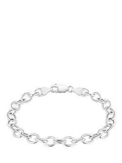 IBB Sterling Silver Oval Belcher Bracelet, Sterling Silver
