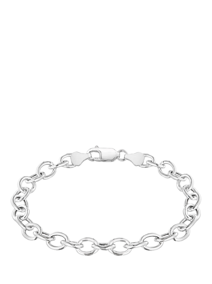 IBB Sterling Silver Oval Belcher Bracelet, Sterling Silver