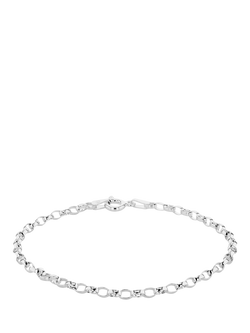 IBB Sterling Silver Oval Belcher Bracelet, Sterling Silver