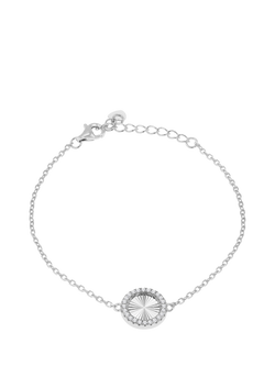IBB Cubic Zirconia Rainbow Pendant Bracelet, Sterling Silver