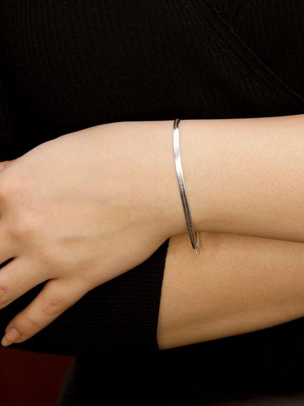 IBB Sterling Silver Triple Herringbone Bracelet - view 2, Sterling Silver