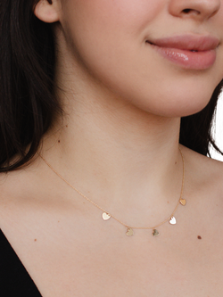 IBB 9ct Yellow Gold Heart Charm Necklace - view 2, Multi