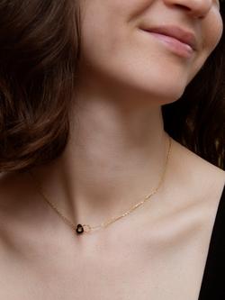 IBB 9ct Yellow Gold Onyx Heart Pendant Necklace, Multi - view 2, Multi