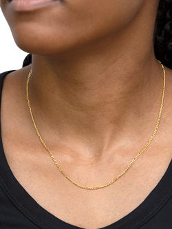 IBB Figaro Chain Necklace, Gold - view 2, Gold