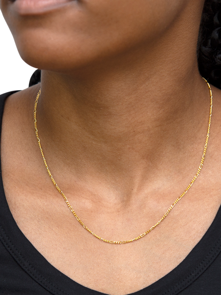 IBB Figaro Chain Necklace, Gold - view 2, Gold