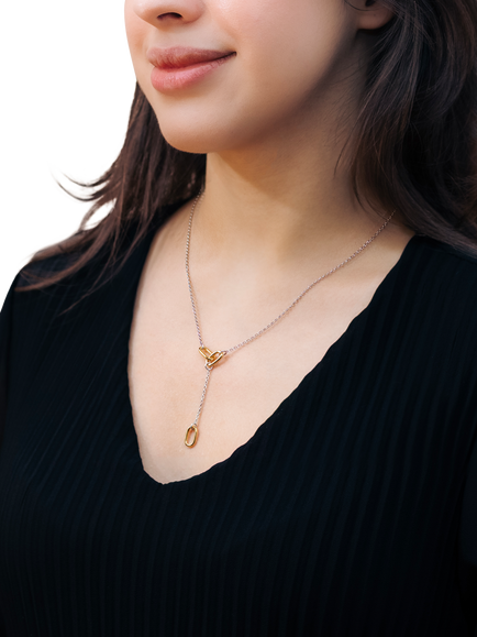 IBB Paper Link Drop Necklace, Multi - view 2, Multi
