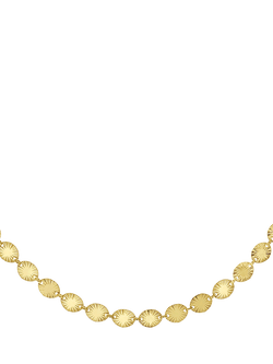 IBB Starburst Oval Disc Chain Necklace, Gold, Gold