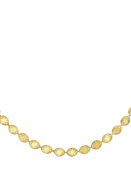 IBB Starburst Oval Disc Chain Necklace, Gold, Gold