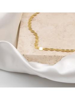 IBB Starburst Oval Disc Chain Necklace, Gold - view 2, Gold
