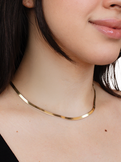 IBB Triple Herringbone Necklace, Gold - view 2, Gold