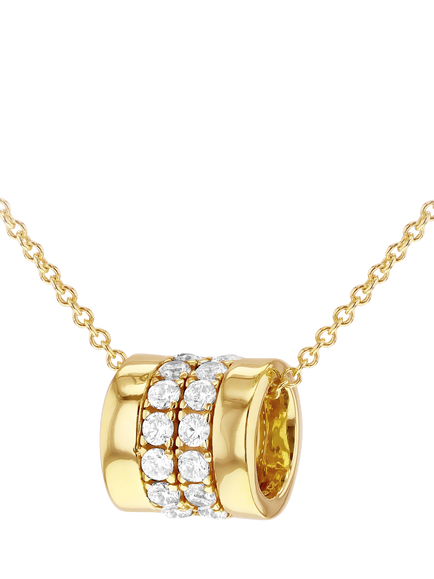 IBB 9ct Yellow Gold Wide Crystal Ring Necklace, Yellow Gold